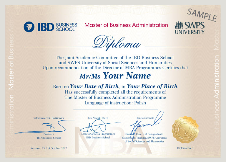 Dyplom MBA