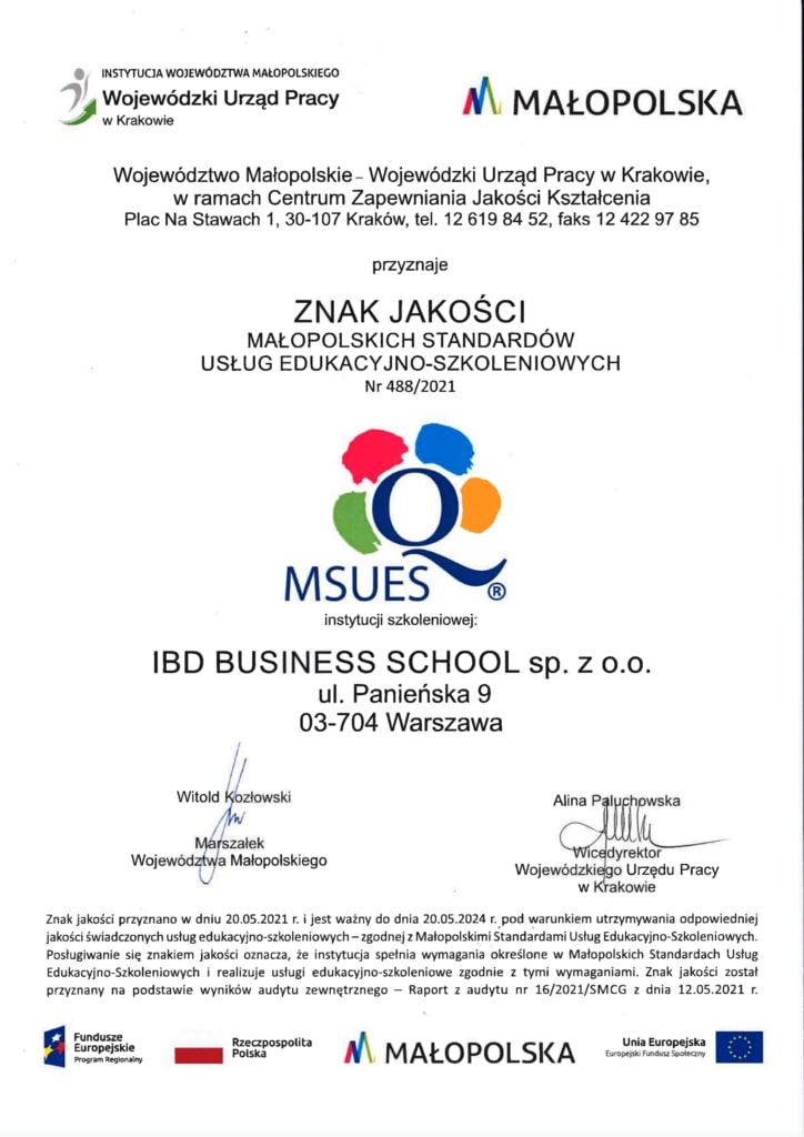 Znak Jakości MSUES 2.0